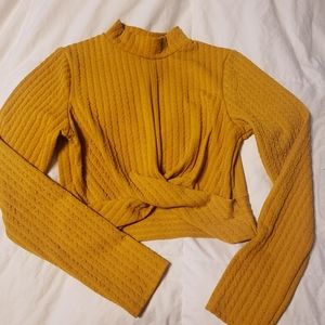 Sparkly long sleeve crop top